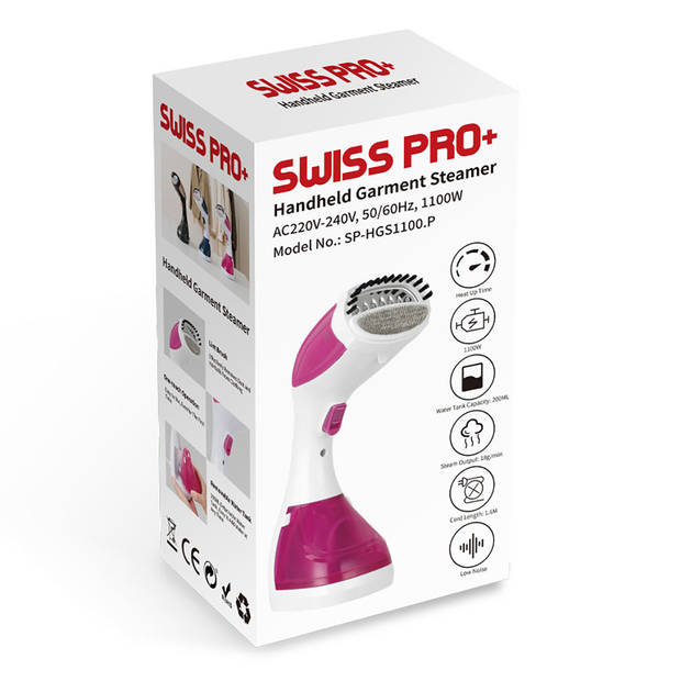 Swiss Pro+ Hand Stoomstrijkijzer 1100W Roze