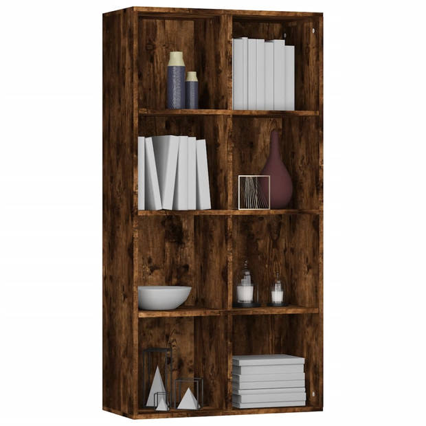 vidaXL Boekenkast 66x30x130 cm bewerkt hout gerookt eikenkleurig