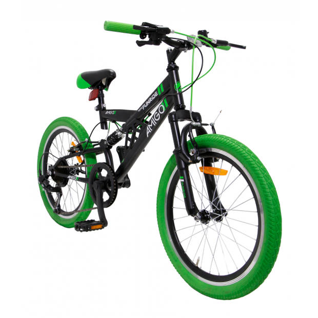 AMIGO Jongensfiets Fun Ride 20 Inch 33 cm Junior 7V V-Brakes Zwart/Groen