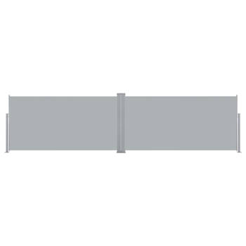 The Living Store Terrasscherm - Zonne- en windscherm - 160 x (0-600) cm - Grijs - UV-bestendig - Dubbele cassette -