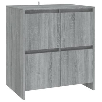 vidaXL Dressoir 70x41x75 cm bewerkt hout grijs sonoma eikenkleurig