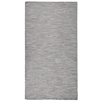 vidaXL Buitenkleed platgeweven 80x150 cm bruin en zwart