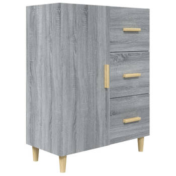 vidaXL Dressoir 69,5x34x90 cm bewerkt hout grijs sonoma eikenkleurig