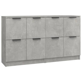 vidaXL Dressoirs 2 st 60x30x70 cm bewerkt hout betongrijs