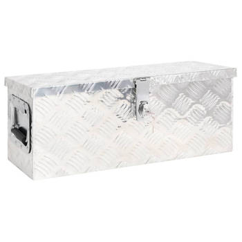 vidaXL Opbergbox 60x23,5x23 cm aluminium zilverkleurig