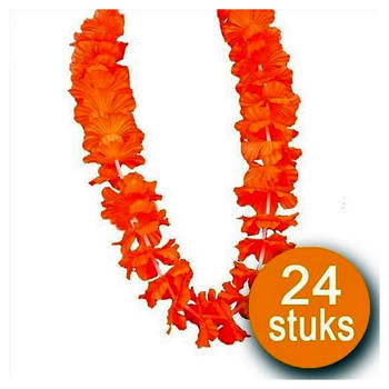 Oranje Versiering 24 stuks Oranje Krans Hawaii XL