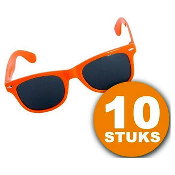Oranje Feestbril 10 stuks Oranje Bril "Blues" Feestkleding EK/WK Voetbal Oranje Versiering Versierpakket