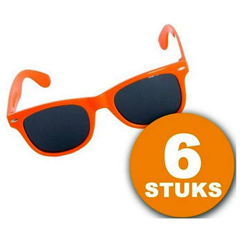 Oranje Feestbril 6 stuks Oranje Bril "Blues" Feestkleding EK/WK Voetbal Oranje Versiering Versierpakket Nederlands