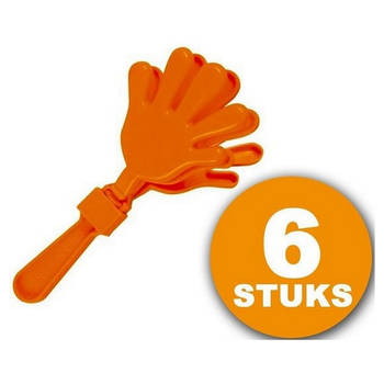 Oranje Feestartikel 6 stuks Oranje Handjesklapper Nederlands Elftal EK/WK Voetbal Oranje Versiering Versierpakket