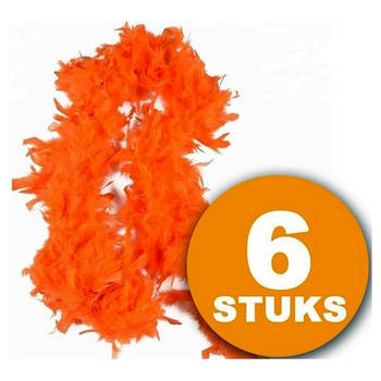 Oranje Feestkleding 6 stuks Oranje Boa 180 cm Feestkleding EK/WK Voetbal Oranje Versiering Versierpakket