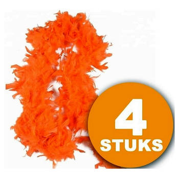 Oranje Feestkleding 4 stuks Oranje Boa 180 cm Feestkleding EK/WK Voetbal Oranje Versiering Versierpakket