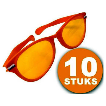 Oranje Feestbril 10 stuks Oranje Bril "Megabril" Feestkleding EK/WK Voetbal Oranje Versiering Versierpakket