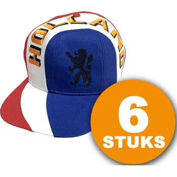 Oranje Feestpet 6 stuks Pet "Holland" Feestkleding EK/WK Voetbal Rood-Wit-Blauw Oranje Versiering Versierpakket