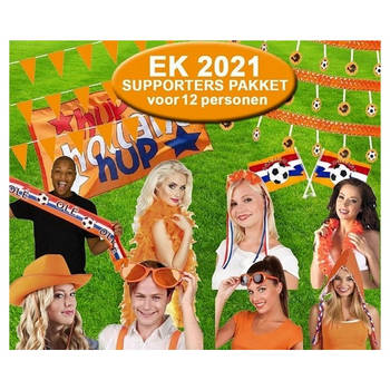 Oranjepakket 46-delig Feest & Versiering EK/WK Voetbal Nederlands Elftal Oranje Feestpakket voor 12 tot 20 personen