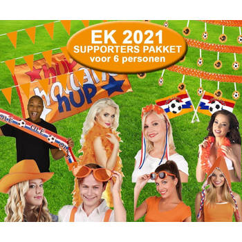 Oranjepakket 23-delig Feest & Versiering EK/WK Voetbal Nederlands Elftal Oranje Feestpakket voor 6 tot 10 personen