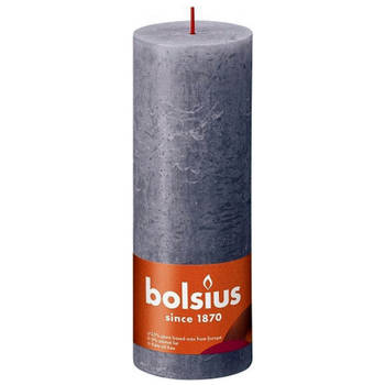 Bolsius Stompkaars Frosted Lavender Ø68 mm - Hoogte 19 cm - Grijs/Lavendel - 85 branduren