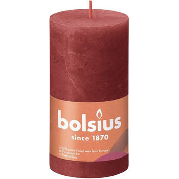 Bolsius Stompkaars Delicate Red Ø68 mm - Hoogte 13 cm - Rood - 60 branduren