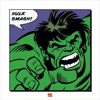 Kunstdruk Hulk Smash 40x40cm