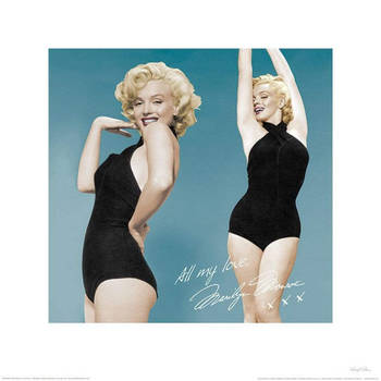 Kunstdruk Marilyn Monroe All My Love 40x40cm