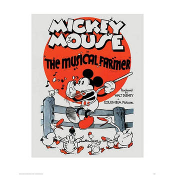 Kunstdruk Mickey Mouse The Musical Farmer 40x50cm
