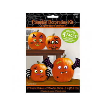 Pompoen Halloween decoratie kit 29-delig - Foam stickers - Feestdecoratievoorwerp