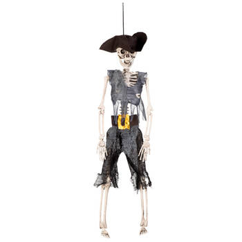 Hangende horror decoratie skelet 40 cm piraat - Halloween poppen