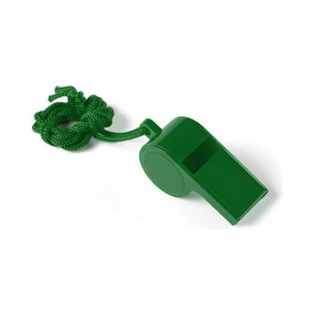 Multipack van 10x groene fluitje aan koord - Scheidsrechterfluitjes