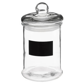 Snoeppot/voorraadpot 1,2L glas met deksel en krijtvlak - Voorraadpot