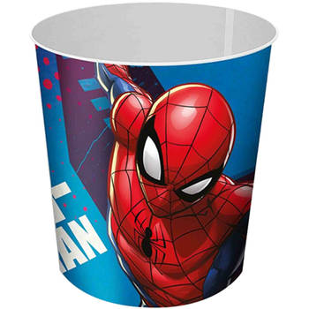 Spiderman prullenbak/papiermand - kunststof - 21,5 x 21 cm - Prullenmanden