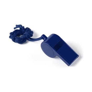 Multipack van 10x blauwe fluitjes aan koord - Scheidsrechterfluitjes