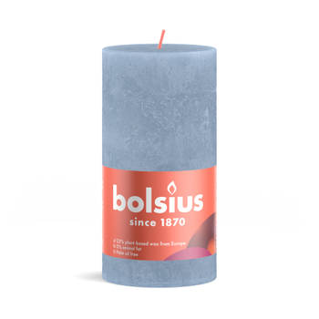 Bolsius Stompkaars Sky Blue - Ø68 mm - Hoogte 13 cm - Blauw - 60 Branduren