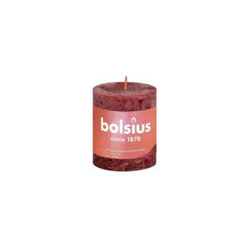 Bolsius Stompkaars Velvet Red Ø68 mm - Hoogte 8 cm - Donkerrood - 35 branduren