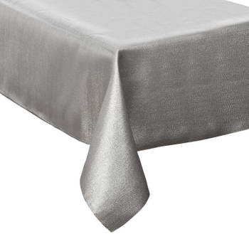 Tafelkleed/tafellaken zilver sparkling effect van polyester formaat 140 x 240 cm - Tafellakens