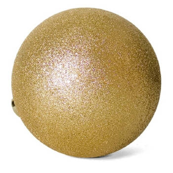 Gerimport Kerstbal - kunststof - goud - glitters - D20 cm - Kerstbal