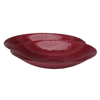 2x stuks glazen decoratie schalen/fruitschalen rood rond D40 x H7 cm - Fruitschalen