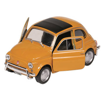 Modelauto/speelgoedauto Fiat 500 classic geel schaal 1:24/12 x 5 x 5 cm - Speelgoed auto's