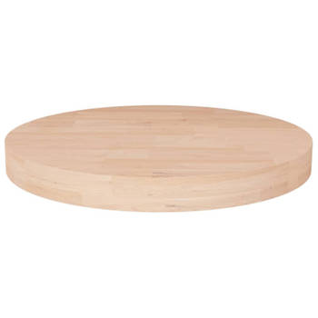 vidaXL Tafelblad rond Ø50x4 cm onbehandeld massief eikenhout