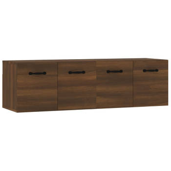 vidaXL Wandkasten 2 st 80x35x36,5 cm bewerkt hout bruin eikenkleur