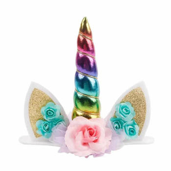 Unicorn cake topper eenhoorn taart versiering cake decoration rainbow