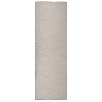 vidaXL Buitenkleed platgeweven 80x250 cm taupe