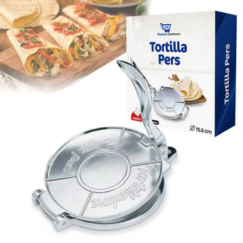 Tortilla Pers - Roti maker - Taco Press - Pan - Wrap - Incl. 20 Persvellen - Ø15.8 cm
