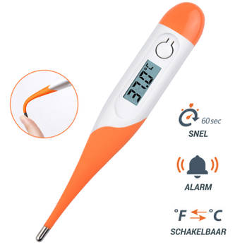Blokker Thermometer lichaam - Koortsthermometer voor volwassenen - Oranje - Incl. opbergcase en handleiding! aanbieding