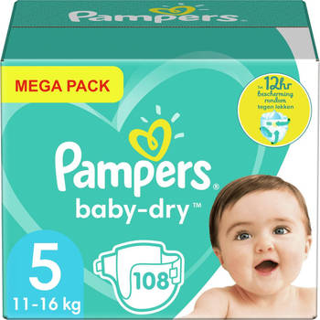Pampers - Baby Dry - Maat 5 - Mega Pack - 108 luiers - 11/16KG