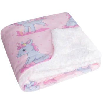 Unicorn Baby Sherpa Fleece deken - 80 x 100 cm - Polyester