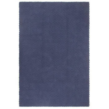vidaXL Vloerkleed rechthoekig 180x250 cm katoen marineblauw