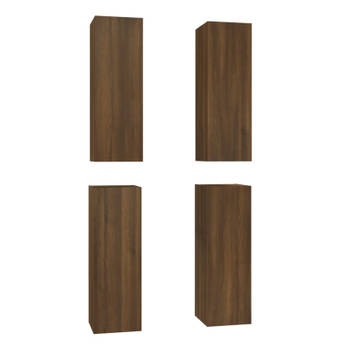 vidaXL Tv-meubelen 4 st 30,5x30x90 cm bewerkt hout bruin eikenkleur