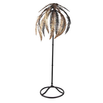 Clayre & Eef Decoratie Palm 73 cm Goudkleurig Zwart Ijzer Goudkleurig