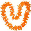 Set van 6x stuks oranje Hawaii bloemen krans slinger - Oranje supporter koningsdag feestartikelen