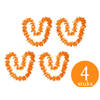 Set van 4x stuks oranje Hawaii bloemen krans slinger - Oranje supporter koningsdag feestartikelen