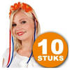 Oranje Feestkleding 10 stuks Oranje Tiara met Bloemen Feestkleding EK/WK Voetbal